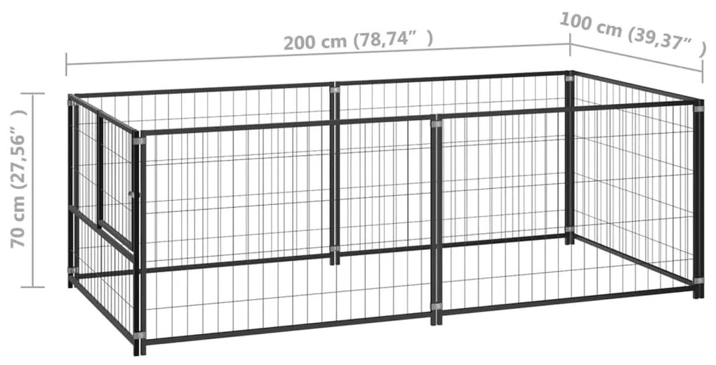 ΣΠΙΤΑΚΙ ΣΚΥΛΟΥ ΜΑΥΡΟ 200 X 100 X 70 ΕΚ. ΑΤΣΑΛΙΝΟ 150790