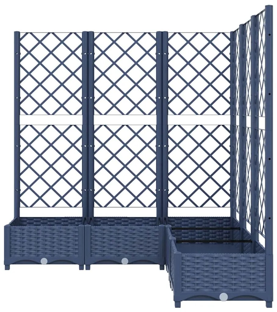 vidaXL Ζαρντινιέρα Κήπου με Καφασωτό Μπλε Γκρι 120x120x121,5 εκ. από PP