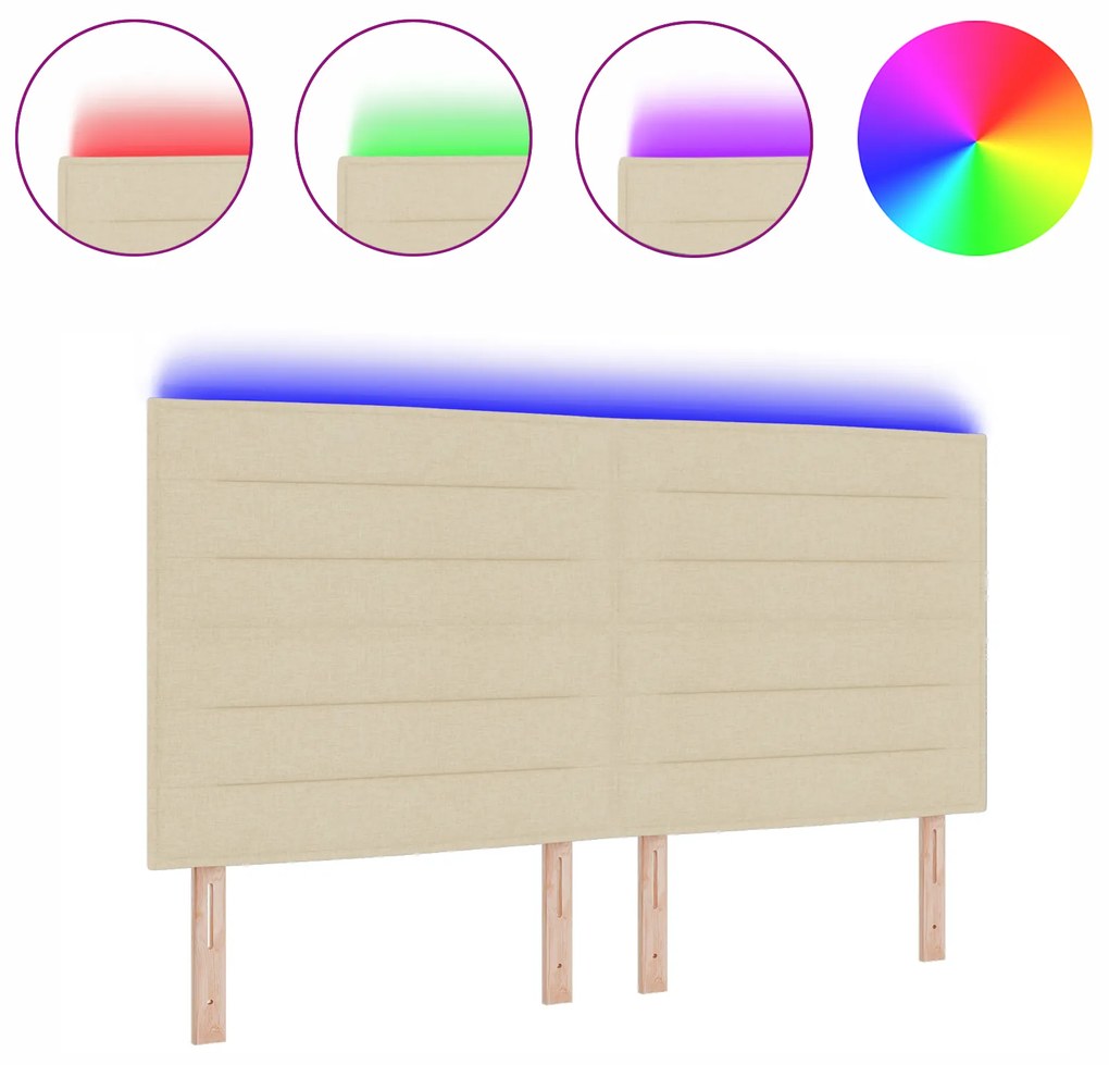 vidaXL LED Κεφαλάρι Σχεδίασης Γραμμών Κρεμ 90 εκ Ύφασμα