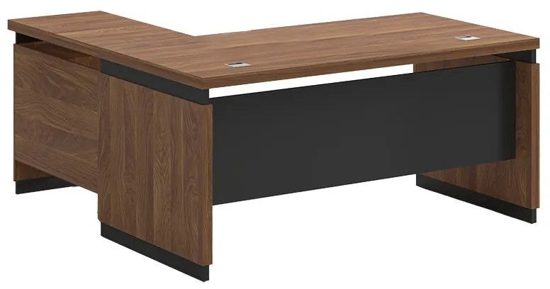 Γραφείο αναστρέψιμο Oscar pakoworld καρυδί-ανθρακί 180x170x76εκ (1 τεμάχια)