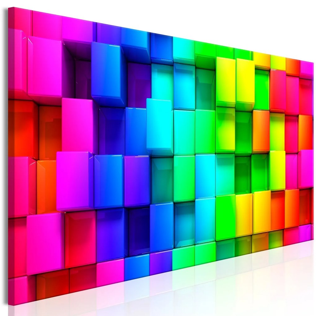 Πίνακας - Colourful Cubes (5 Parts) Narrow 200x80