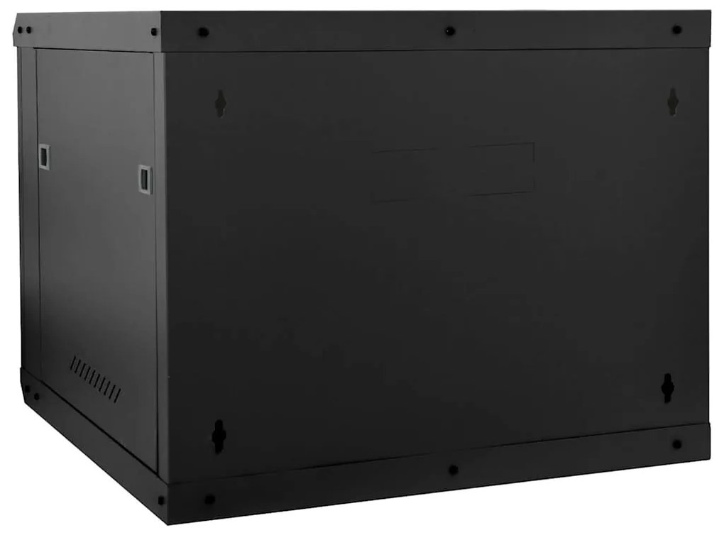 vidaXL Ντουλάπα δικτύου με αποθήκευση Μαύρο 60 x 60 x 50 εκ Ατσάλι