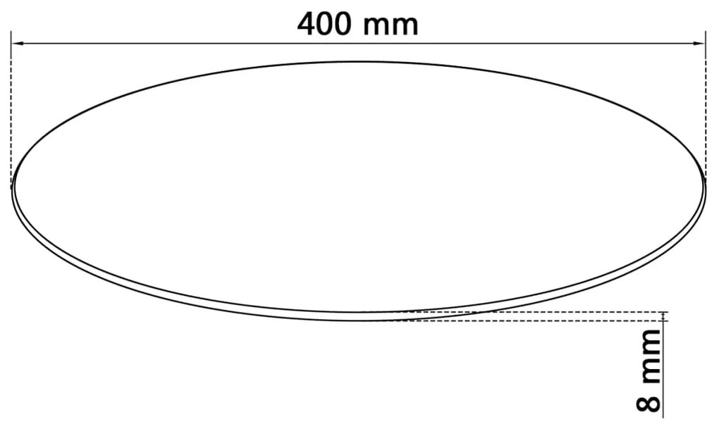 vidaXL Επιφάνεια Τραπεζιού Στρογγυλή 400 χιλ. από Ψημένο Γυαλί
