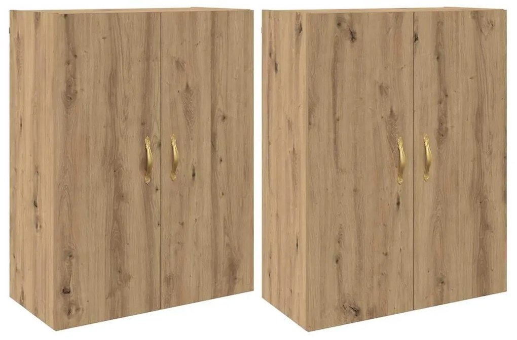 vidaXL Τοίχου Ντουλάπα Επιτοίχιο 2 pcs Artisan Oak 69,5 x 34 x 90 εκ.