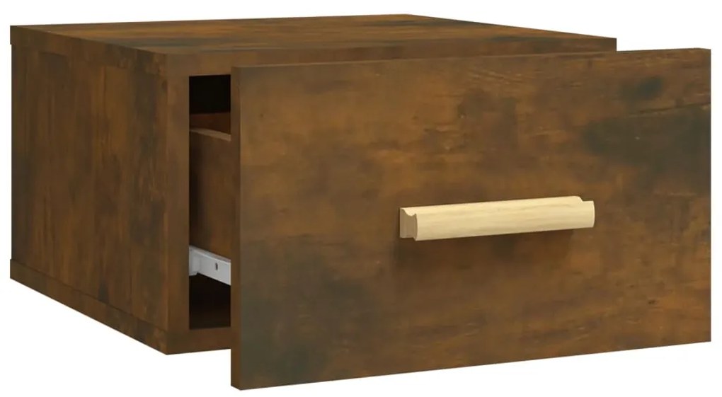 vidaXL Κομοδίνο Επιτοίχιο Καπνιστή Δρυς 35 x 35 x 20 εκ.