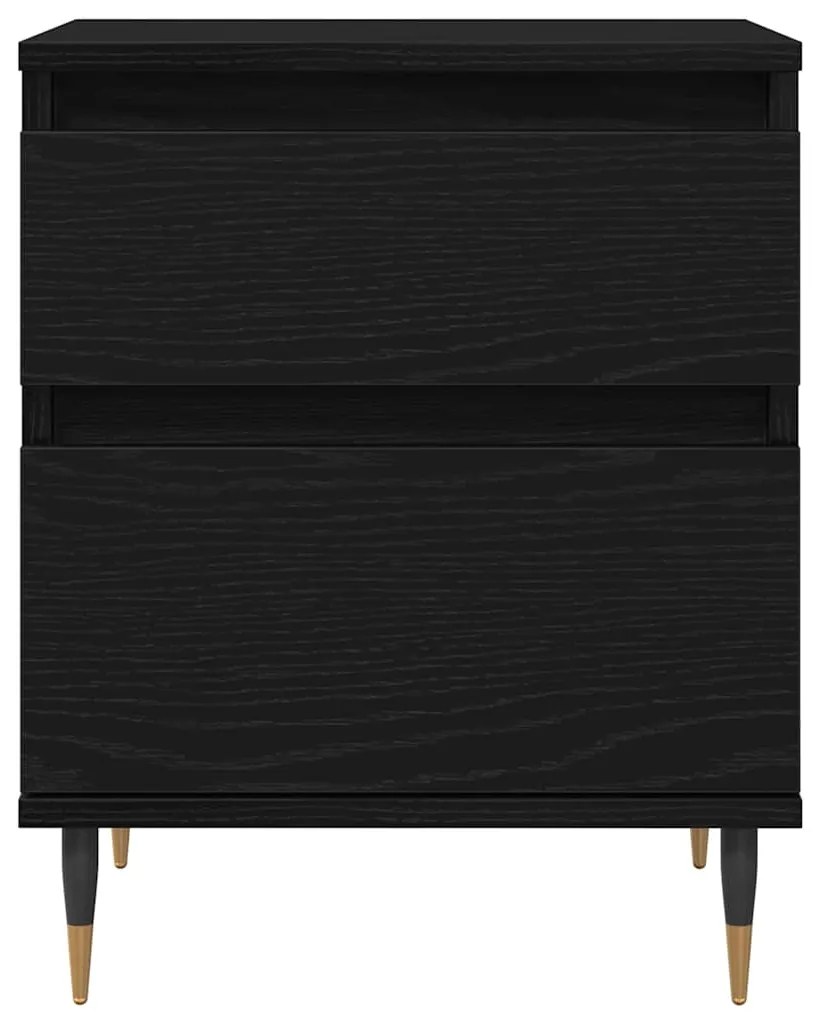vidaXL Κομοδίνο Μαύρη δρυς 40 x 35 x 50 εκ. Επεξεργασμένο ξύλο