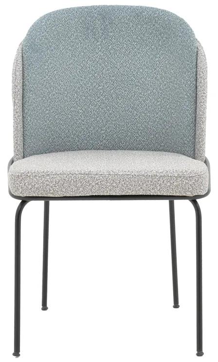 Καρέκλα Dore pakoworld γκρι-γαλάζιο μπουκλέ ύφασμα-μαύρο μέταλλο 50x47.5x82εκ