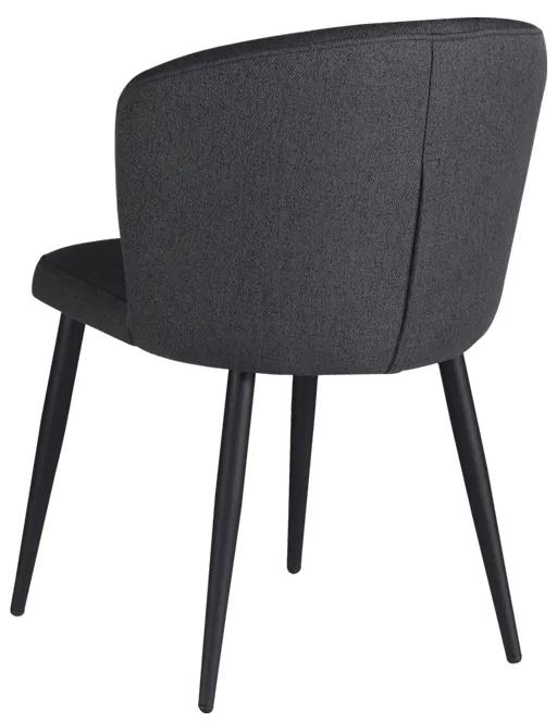 Καρέκλα Piyan pakoworld ανθρακί ύφασμα- πόδι μαύρο μέταλλο 55x58.5x80εκ