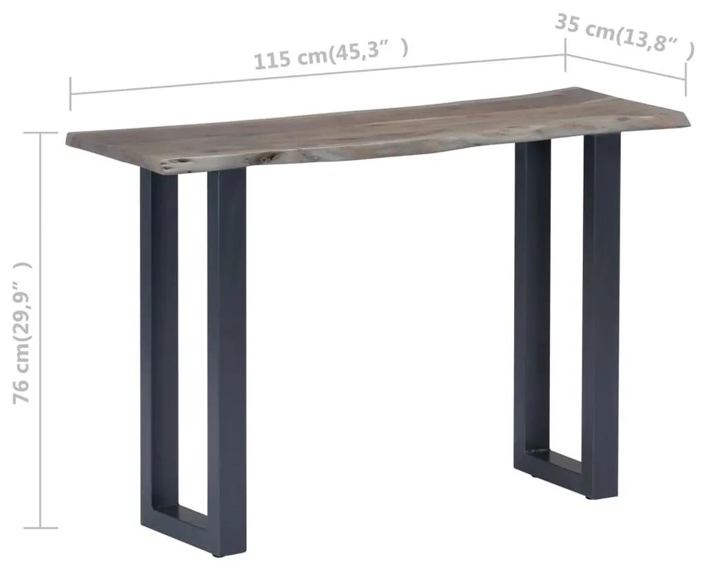 Τραπέζι Κονσόλα Γκρι 115x35x76 εκ. Μασίφ Ξύλο Ακακίας / Σίδηρο - Γκρι