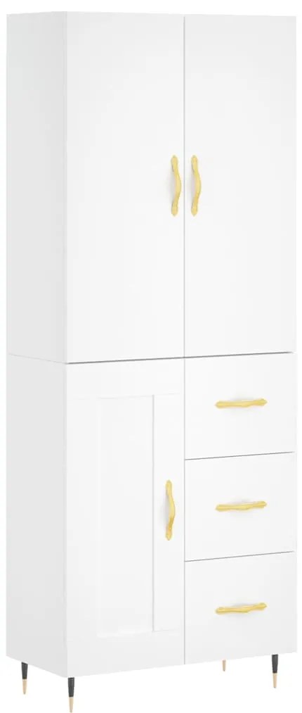 vidaXL Ντουλάπι Λευκό 69,5x34x180 εκ. από Επεξεργασμένο Ξύλο