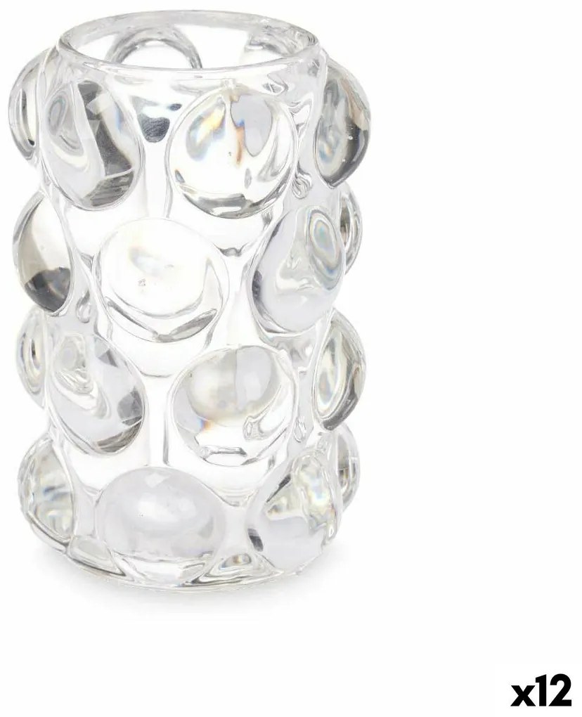 Κηροπήγιο Gift Decor Διαφανές Κρυστάλλινο 8,4 x 12,5 x 8,4 cm Μικροσφαίρες (12 Μονάδες)