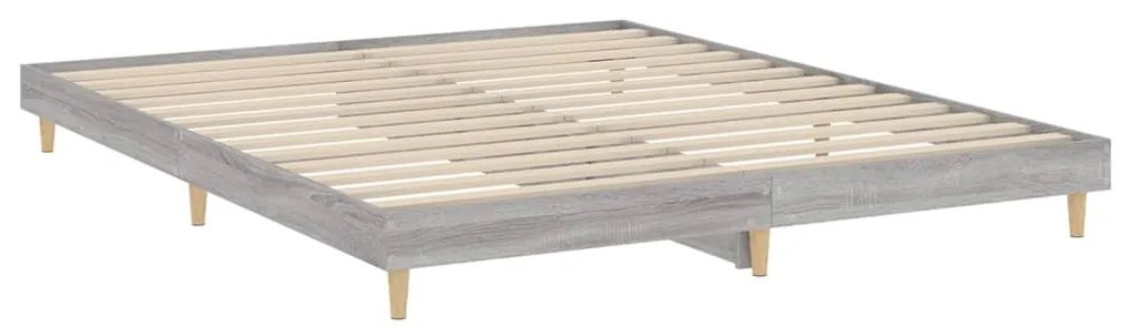vidaXL Πλαίσιο Κρεβατιού Γκρι Sonoma 200x200 εκ. Επεξεργασμένο Ξύλο