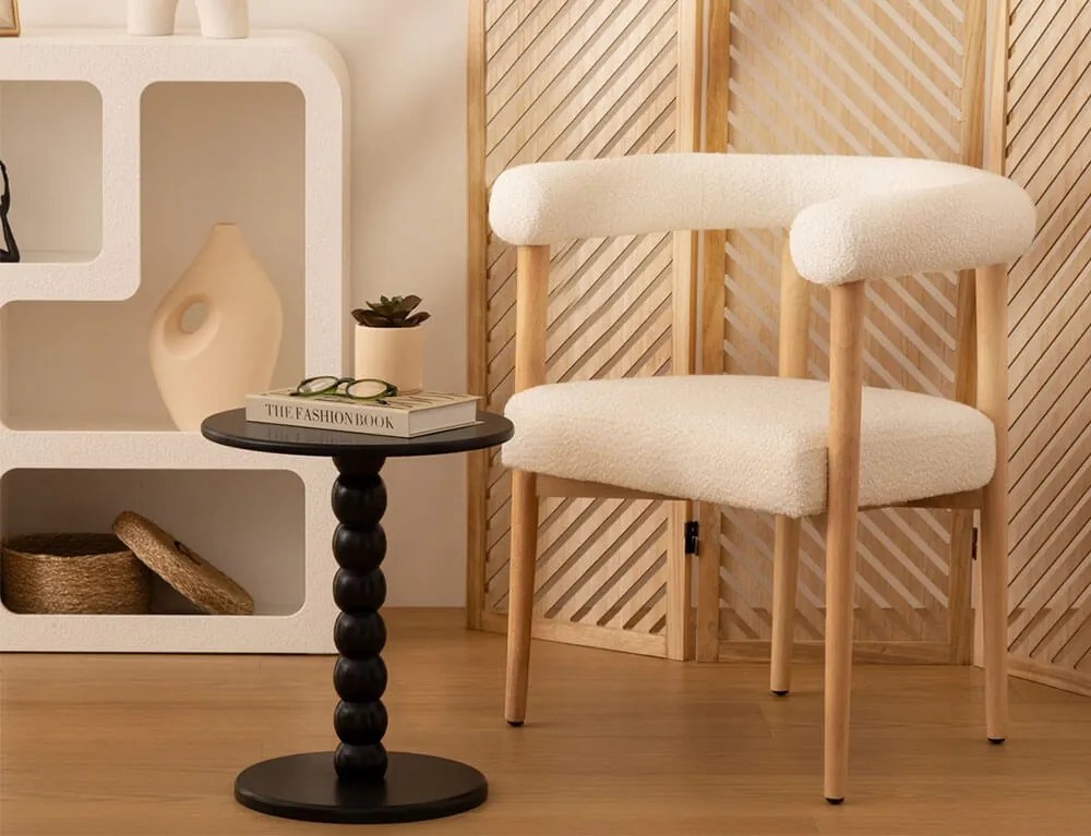 Τραπεζάκι Βοηθητικό Chamlo Atmosphera με διαστάσεις 38x46.5cm - MDF &amp; Ξύλο - Μαύρο