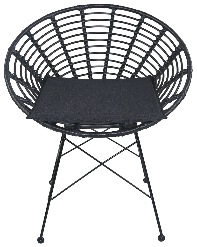 Καρέκλα Κήπου AELIUS Μαύρο Μέταλλο/Rattan 72x62x78cm - 14510022