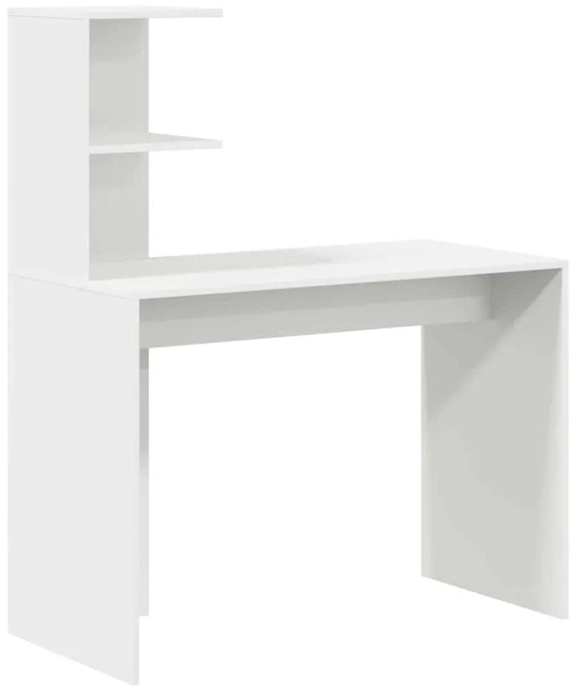 vidaXL Γραφείο με ράφι Λευκό 102 x 50 x 124 εκ. Επεξεργασμένο ξύλο