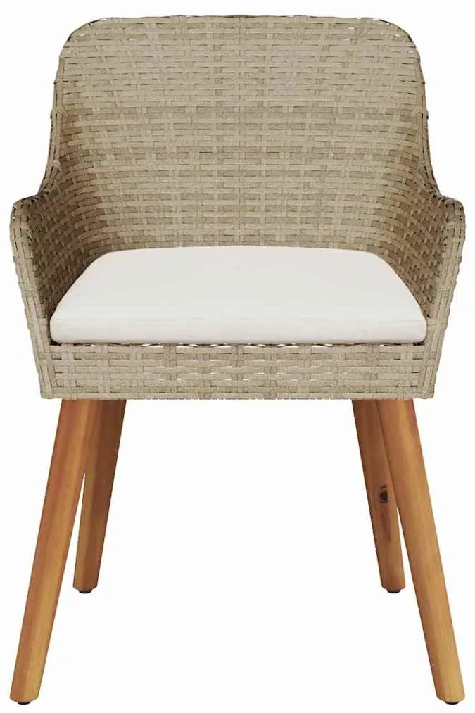 vidaXL Καρέκλα Κήπου 2 pcs Μπεζ 55 x 62.5 x 82 εκ. συνθετικό ρατάν