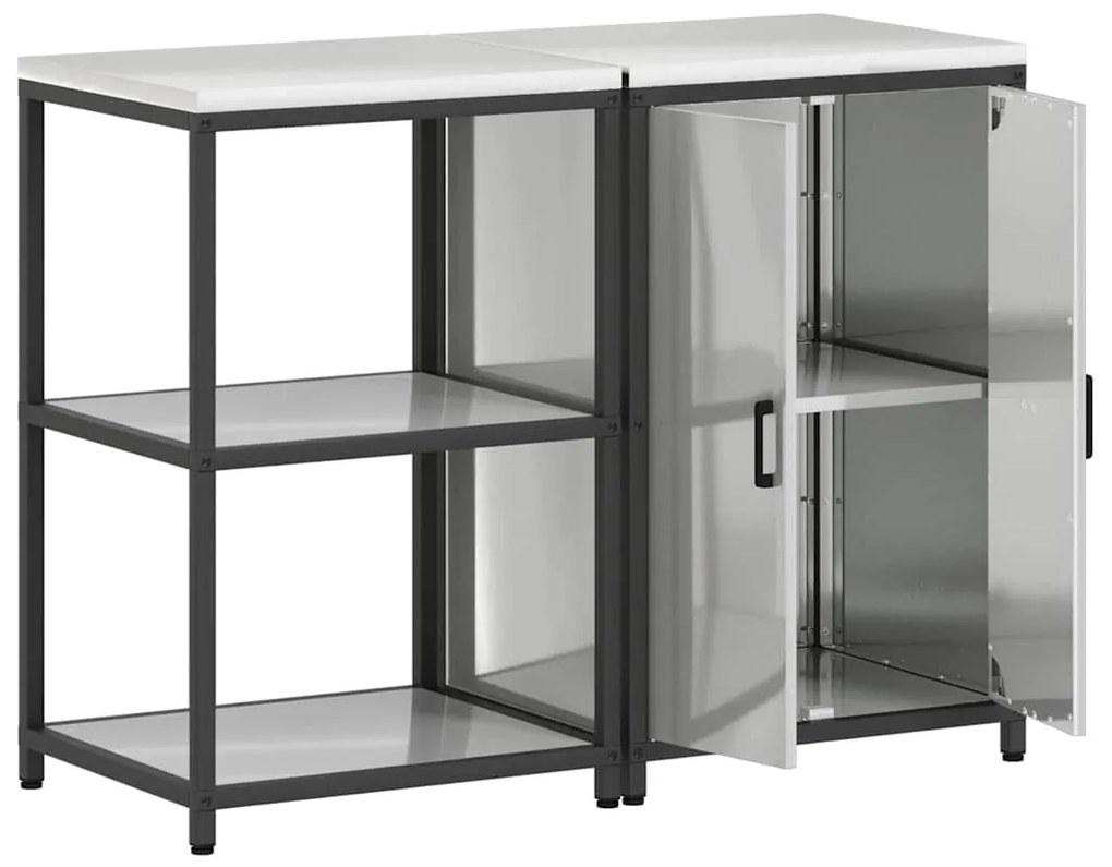 vidaXL Σετ Αποθήκευσης Κουζίνας 2 pcs Ασημί Επικαλυμμένος Χάλυβας