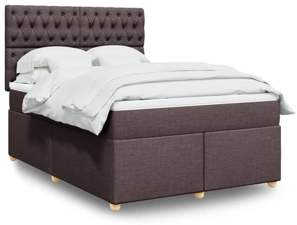 ΚΡΕΒΑΤΙ BOXSPRING ΜΕ ΣΤΡΩΜΑ ΣΚΟΥΡΟ ΚΑΦΕ 160X200 ΕΚ ΥΦΑΣΜΑΤΙΝΟ 3291341