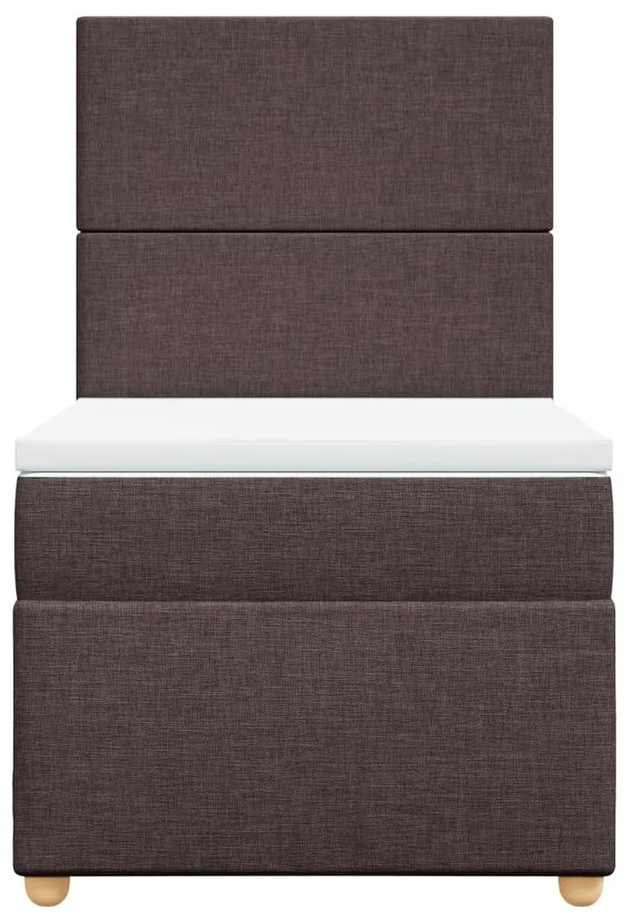 vidaXL Κρεβάτι Boxspring με Στρώμα Σκούρο Καφέ 80x200 εκ. Υφασμάτινο
