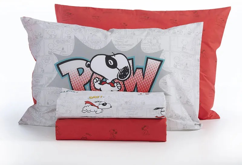 Σετ Παιδικά Σεντόνια Μονά Snoopy Mask Hero Grey/Red 2x(170x260) + 1x(52x72) - Nef-Nef Homeware