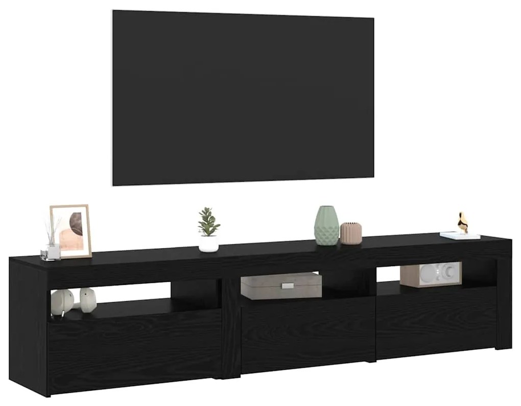 vidaXL Έπιπλα τηλεόρασης 2 pcs Μαύρη δρυς 180 x 35 x 40 εκ
