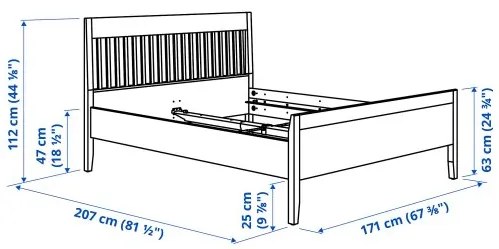 IDANÄS σκελετός κρεβατιού, 160X200 cm 293.922.05