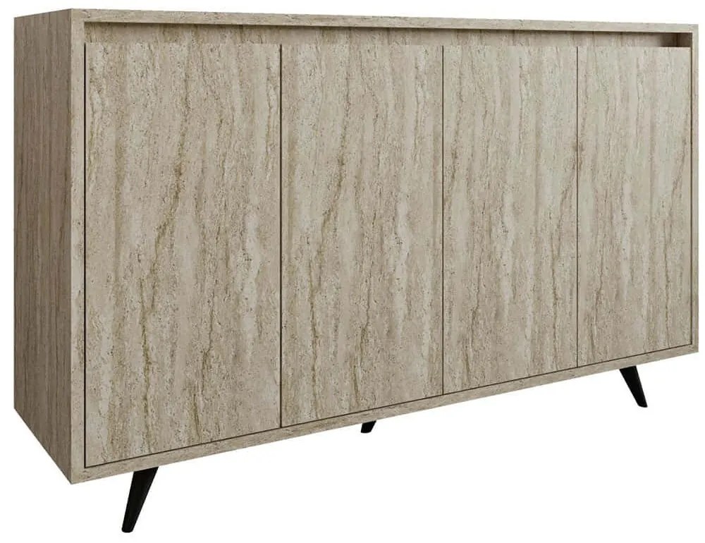 Μπουφές Shans 811MDD4152 140x40x86cm Travertine Beige Μοριοσανίδα, Μελαμίνη