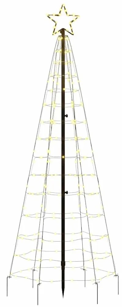 vidaXL Φωτιστικό Χριστουγ. Δέντρο Ακίδες 220 LED Θερμό Λευκό 180 εκ.