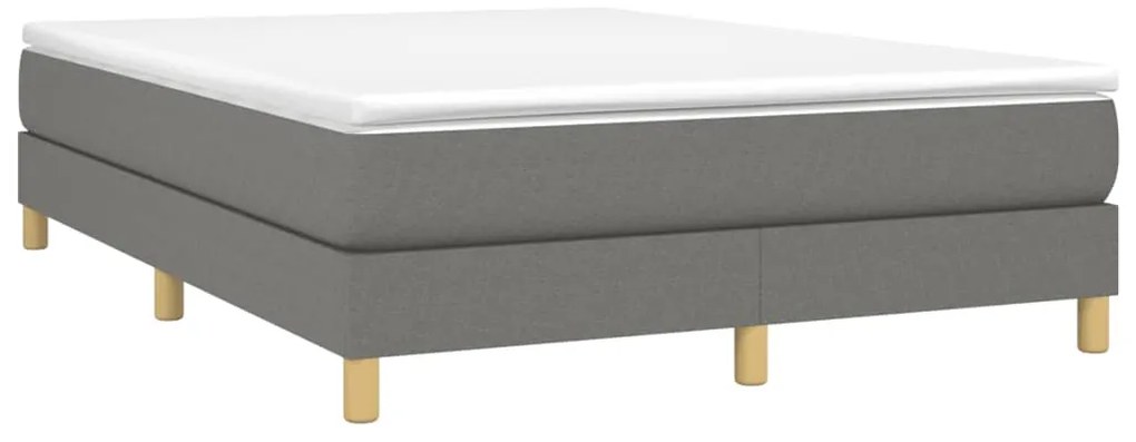 vidaXL Κρεβάτι Boxspring με Στρώμα Σκούρο Γκρι 140x200 εκ Υφασμάτινο