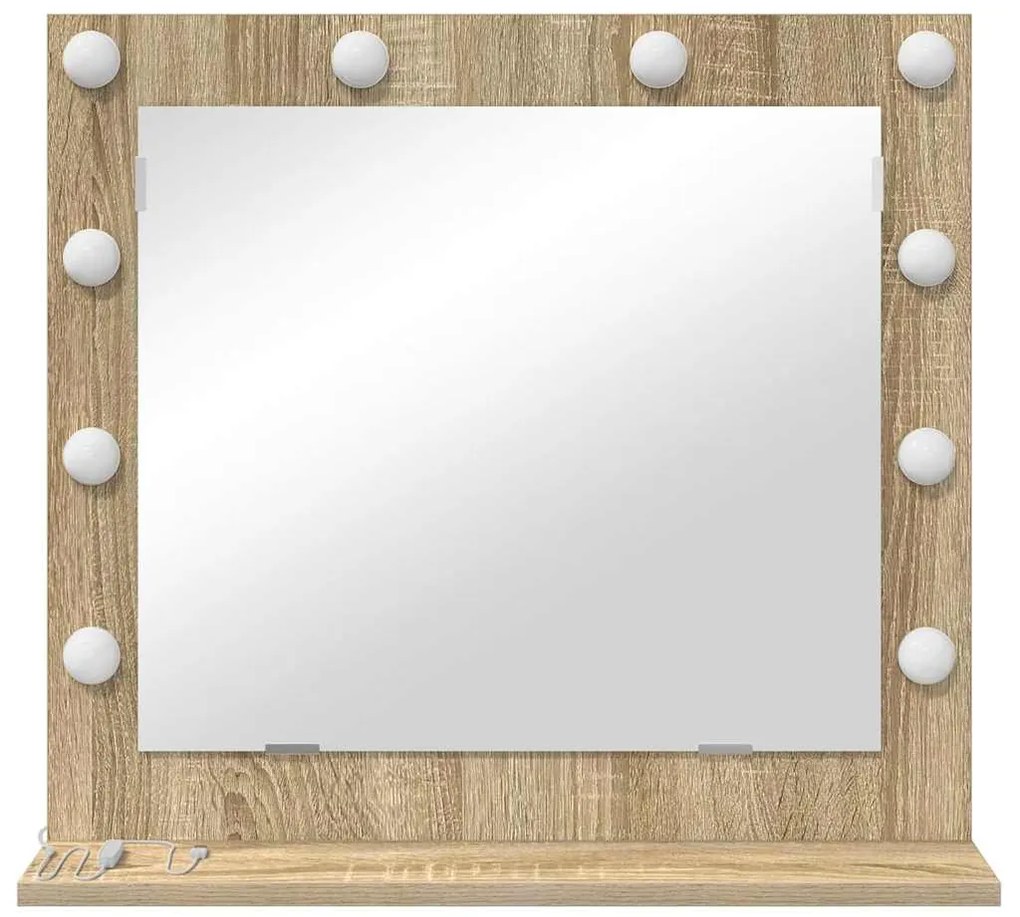 vidaXL Καθρέφτης τουαλέτας Ορθογώνιος Δρύς Sonoma 60 x 55 x 18 εκ.