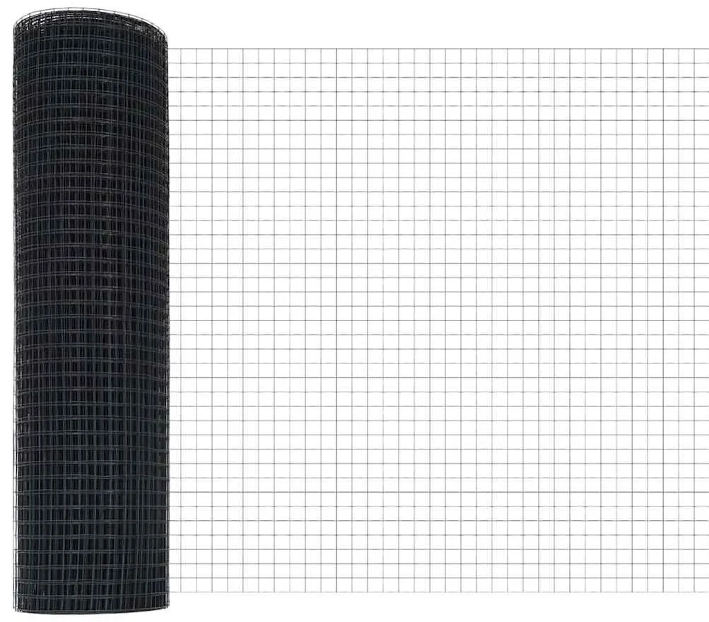 vidaXL Στύλος Περιφράξεων Γκρι 25 x 1 μ (12 x 12 χλστ. συρματόπλεγμα)