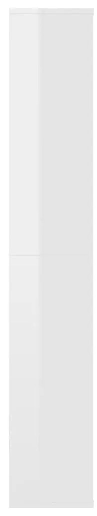 Διαχωριστικό/Βιβλιοθήκη Γυαλ. Λευκό 100x24x140 εκ. Μοριοσανίδα - Λευκό
