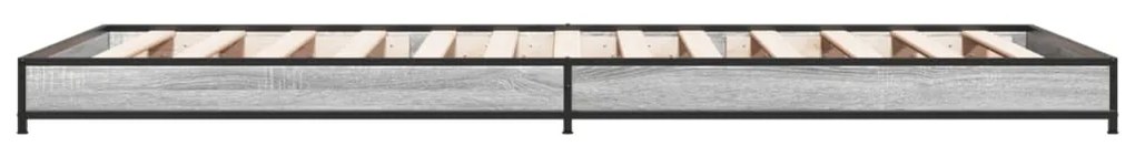 vidaXL Πλαίσιο Κρεβατιού Γκρι Sonoma 100x200 εκ. Επεξ. Ξύλο &amp; Μέταλλο