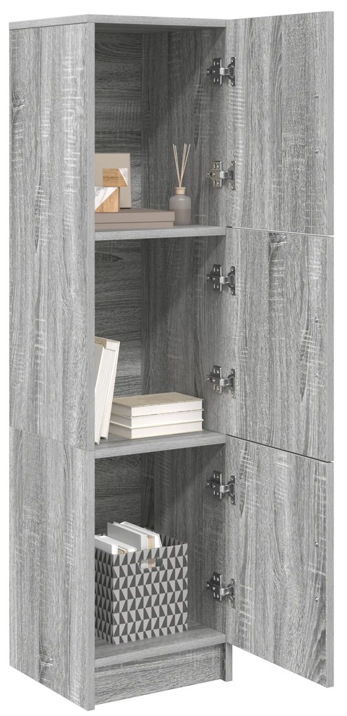 vidaXL Ψηλή Ντουλάπα Γκρι sonoma 31,5 x 32 x 124 εκ Επεξεργασμένο ξύλο