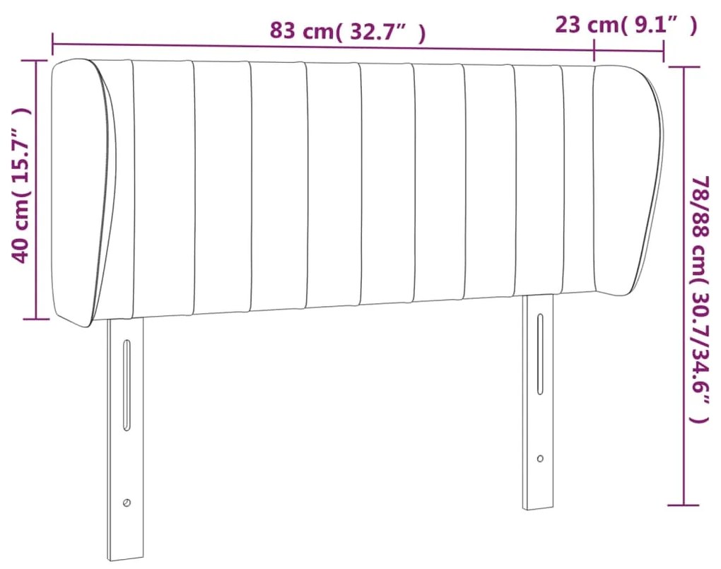 Κεφαλάρι με Πτερύγια Ροζ 83x23x78/88 εκ. Βελούδινο 3117417