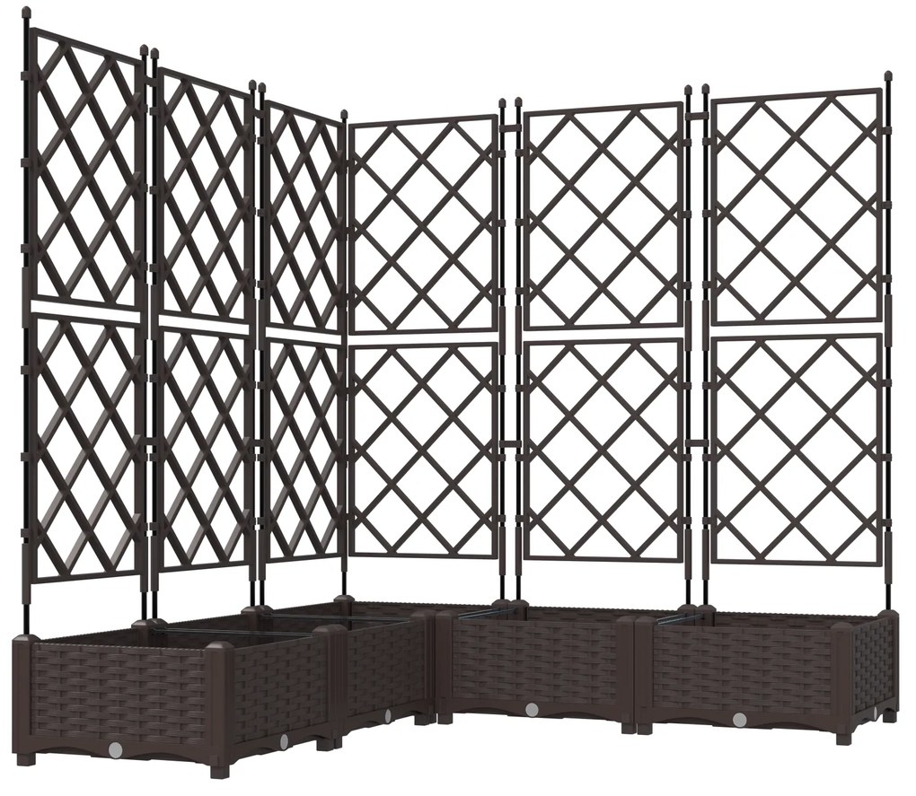 vidaXL Γλάστρα Κήπου με Πλέγμα 5 τμχ Καφέ 120x120x125,5 εκ