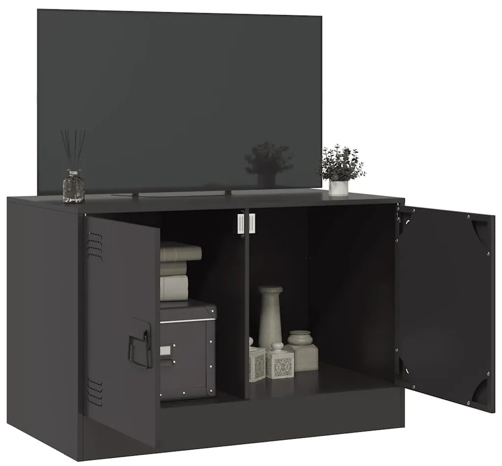 vidaXL Έπιπλο Τηλεόρασης Μαύρο 67x39x44 εκ. από Χάλυβα