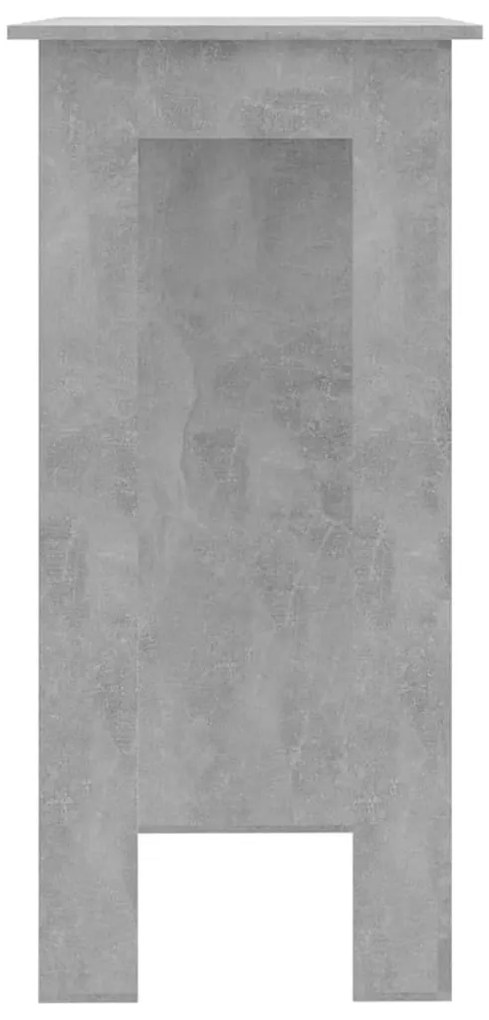 Τραπέζι Μπαρ με Ράφια Γκρι Σκυρ. 102x50x103,5εκ από Μοριοσανίδα - Γκρι
