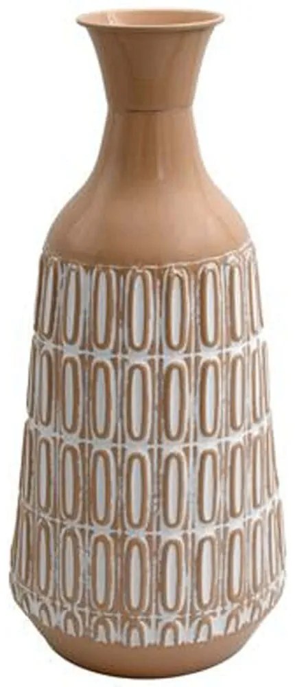 Βάζο 168-125-035 21x46cm Beige-White Μέταλλο