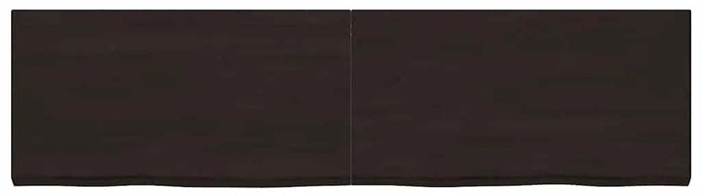 vidaXL Επιφάνεια Τραπεζιού Σκούρο Καφέ 220x60x(2-6)εκ Επεξ. Μασίφ Δρυς