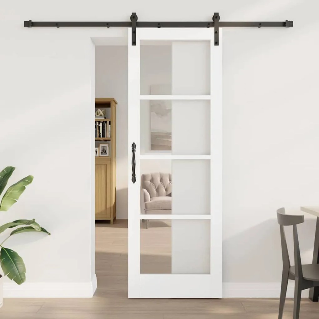 vidaXL Συρόμενη Πόρτα ORKDAL Λευκό 73.5 x 211 εκ Ξύλο και μέταλλο