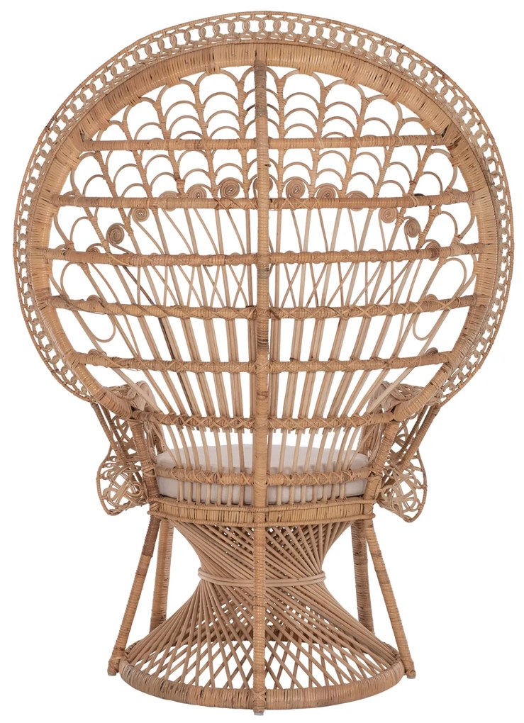 ΠΟΛΥΘΡΟΝΑ ROYAL PEACOCK HM9342 RATTAN ΣΕ ΦΥΣΙΚΟ-ΜΑΞΙΛΑΡΙ ΜΠΕΖ 114x72x150Yεκ. (1 Τεμμάχια)