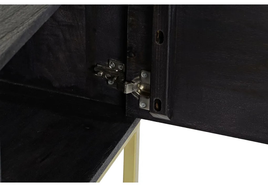 Τηλεόραση DKD Home Decor Μαύρο Μέταλλο Χρυσό Ξύλο από Μάνγκο (147 x 40 x 51 cm)