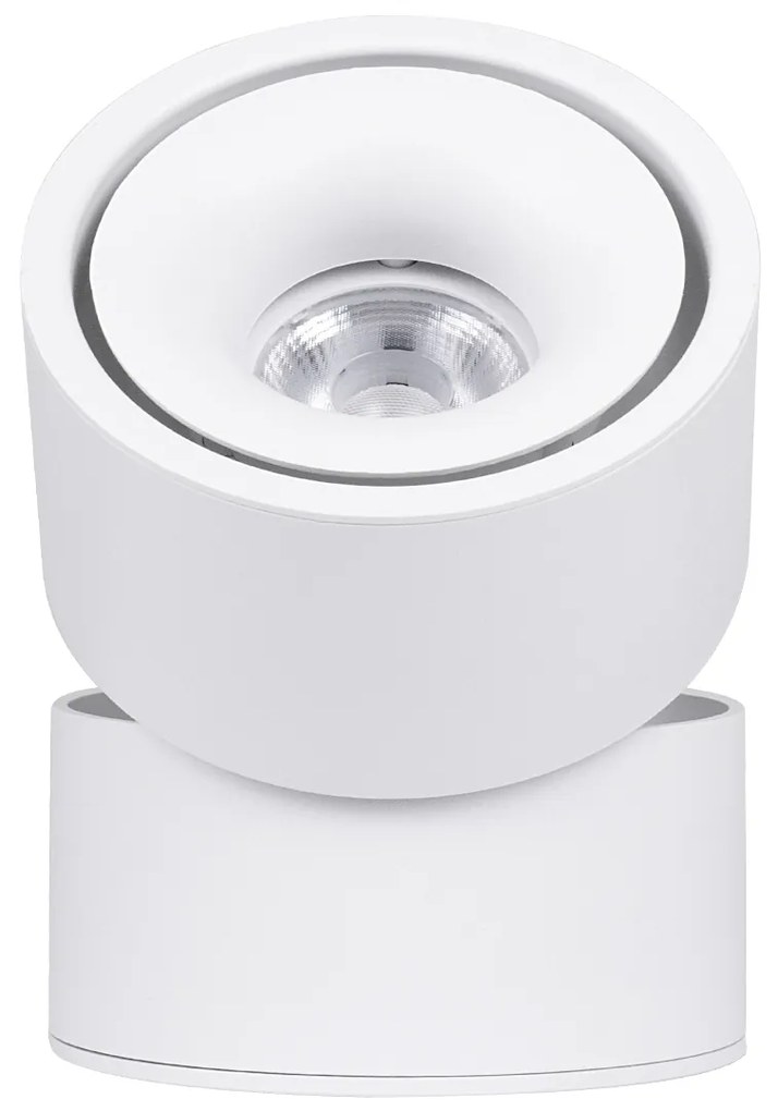 GloboStar OMEGA-S 60298 Επιφανειακό LED Spot Downlight Φ10cm 12W 1560lm 36° AC 220-240V IP20 Φ10 x Υ10.5cm - Στρόγγυλο - Λευκό - Φυσικό Λευκό 4500K - Bridgelux COB - 5 Years Warranty