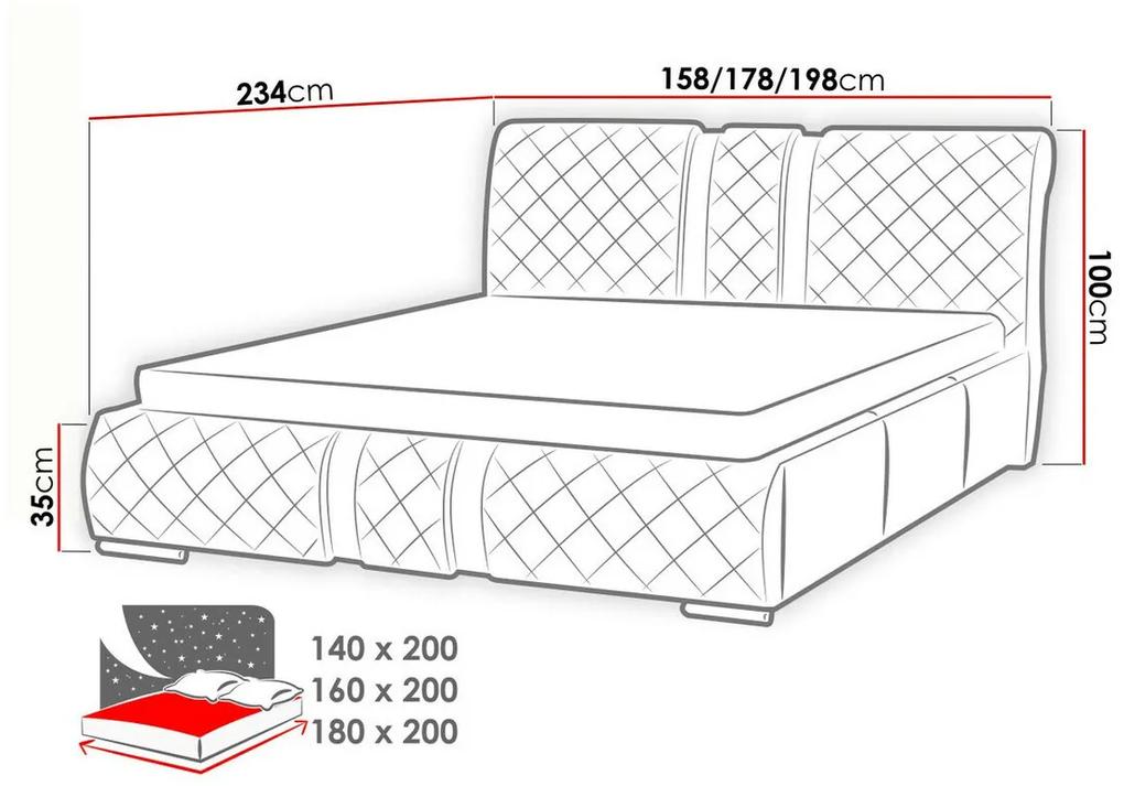 Κρεβάτι Baltimore 103, Διπλό, Άσπρο, 160x200, Οικολογικό δέρμα, Τάβλες για Κρεβάτι, 178x234x100cm, 129 kg | Epipla1.gr
