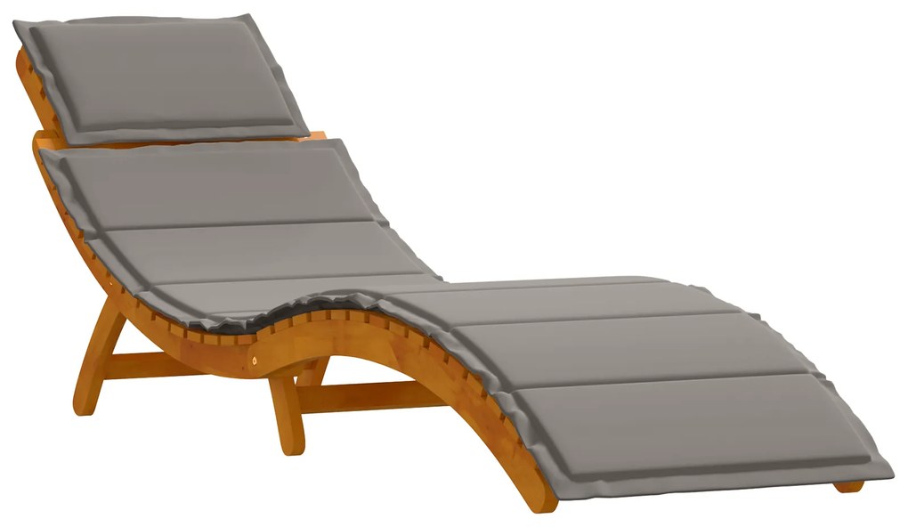 vidaXL Ξαπλώστρα 2 pcs Γκρι 184 x 55 x 64 εκ Μασίφ ξύλο ακακίας