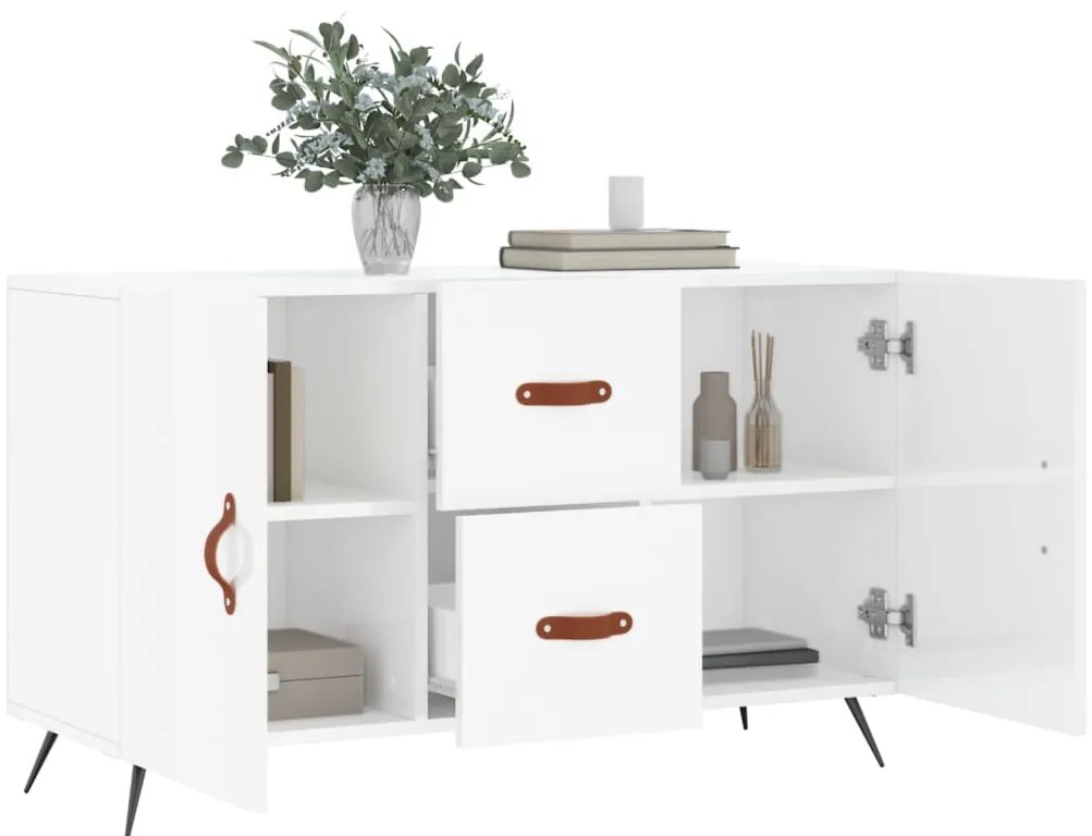 vidaXL Ντουλάπι Γυαλιστερό Λευκό 100 x 36 x60 εκ. Επεξεργασμένο Ξύλο