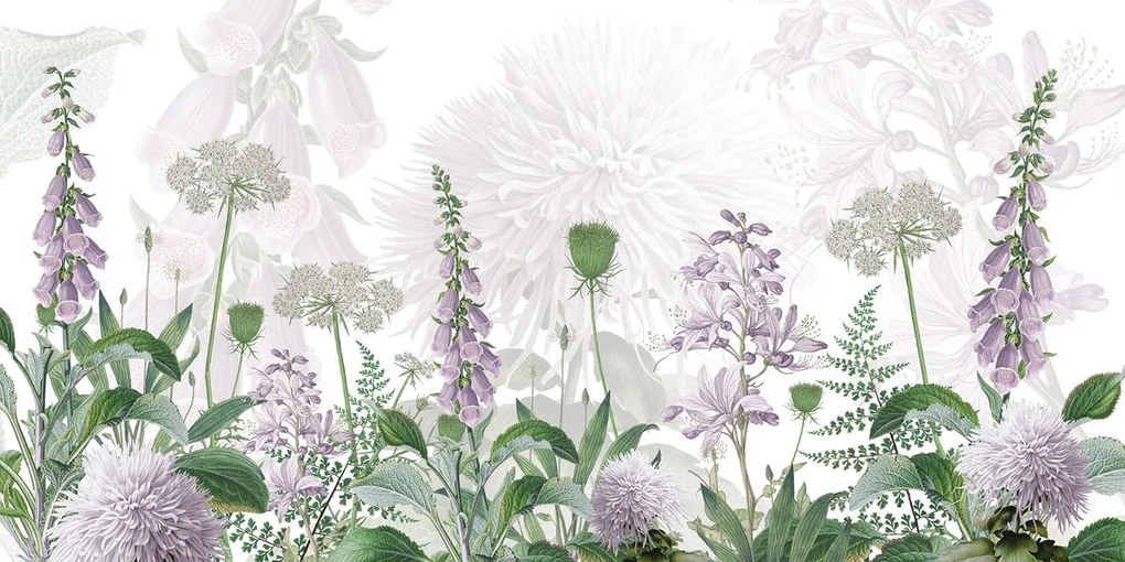 Foxglove Flowers Ταπετσαρια Τοιχου Μοβ Επιθυμητη Διασταση