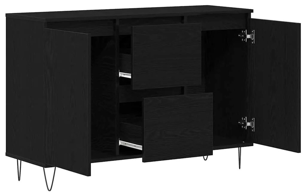 vidaXL Πλαϊνό γραφείο Μαύρη Οξυά 101,5 x 35 x 70 εκ Επεξεργασμένο ξύλο