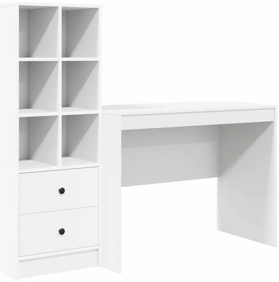 vidaXL Γραφείο με αποθηκευτικό χώρο 2 pcs Λευκό 100 x 50 x 76 εκ.